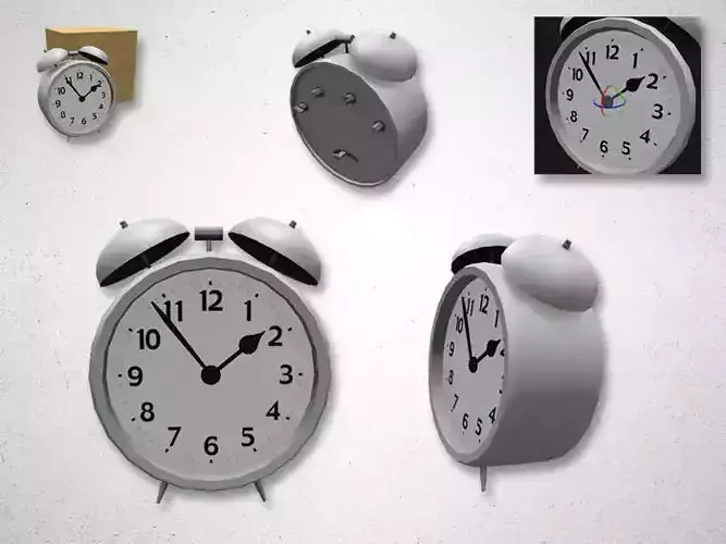 Clockwise - three times time Low-poly 3D model
