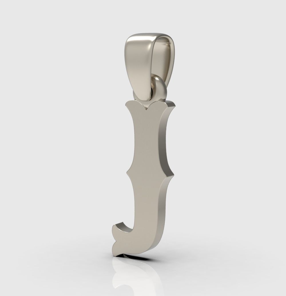 Alphabet Latin J 3D print model_6
