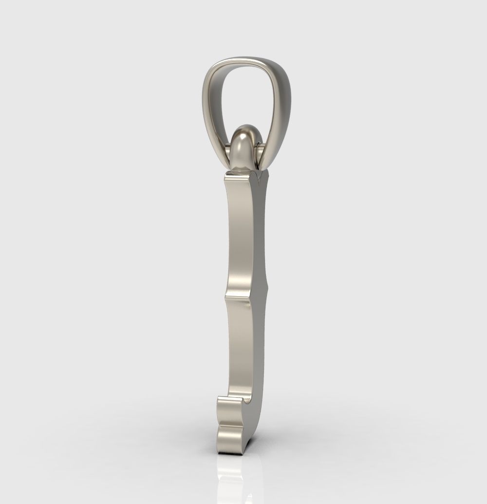 Alphabet Latin J 3D print model_4