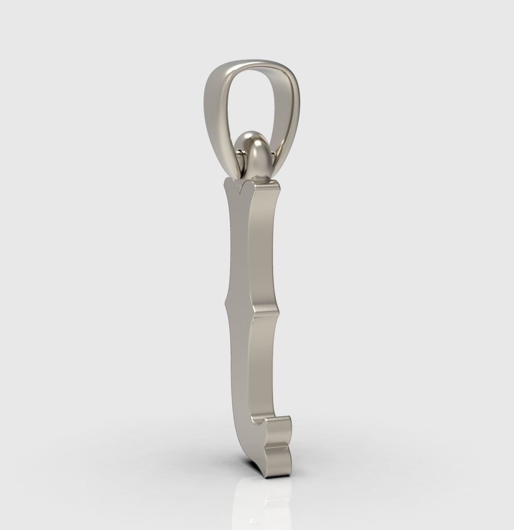 Alphabet Latin J 3D print model_3