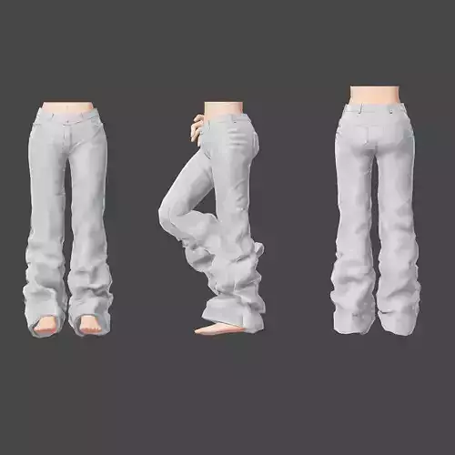 Baggy casual long pants - ZEPETO 3D Item - Unity Prefab Model