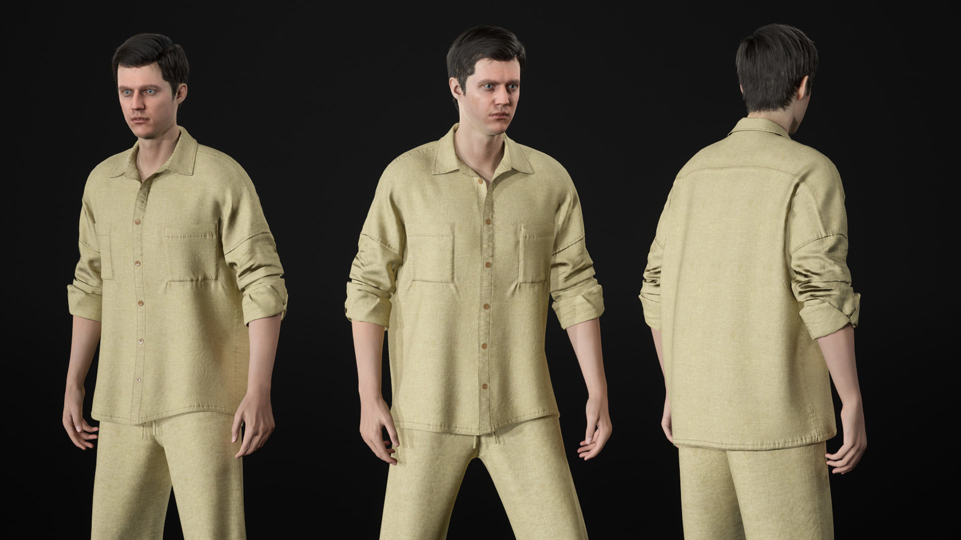 Realistic 3D model of Man - Casual Outfit 9 - Modular - Rigged Low-poly 3D model_16
