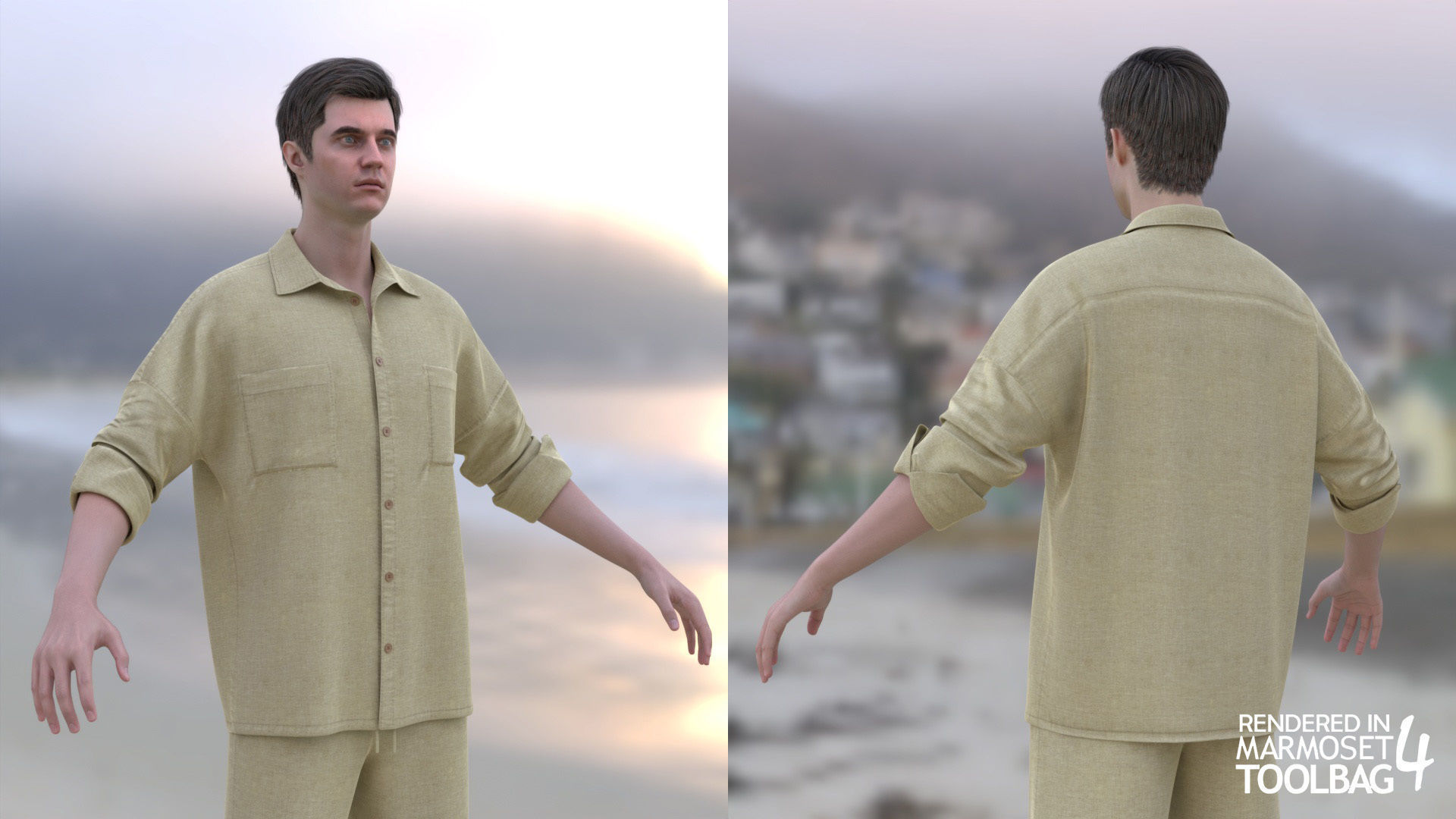 Realistic 3D model of Man - Casual Outfit 9 - Modular - Rigged Low-poly 3D model_5