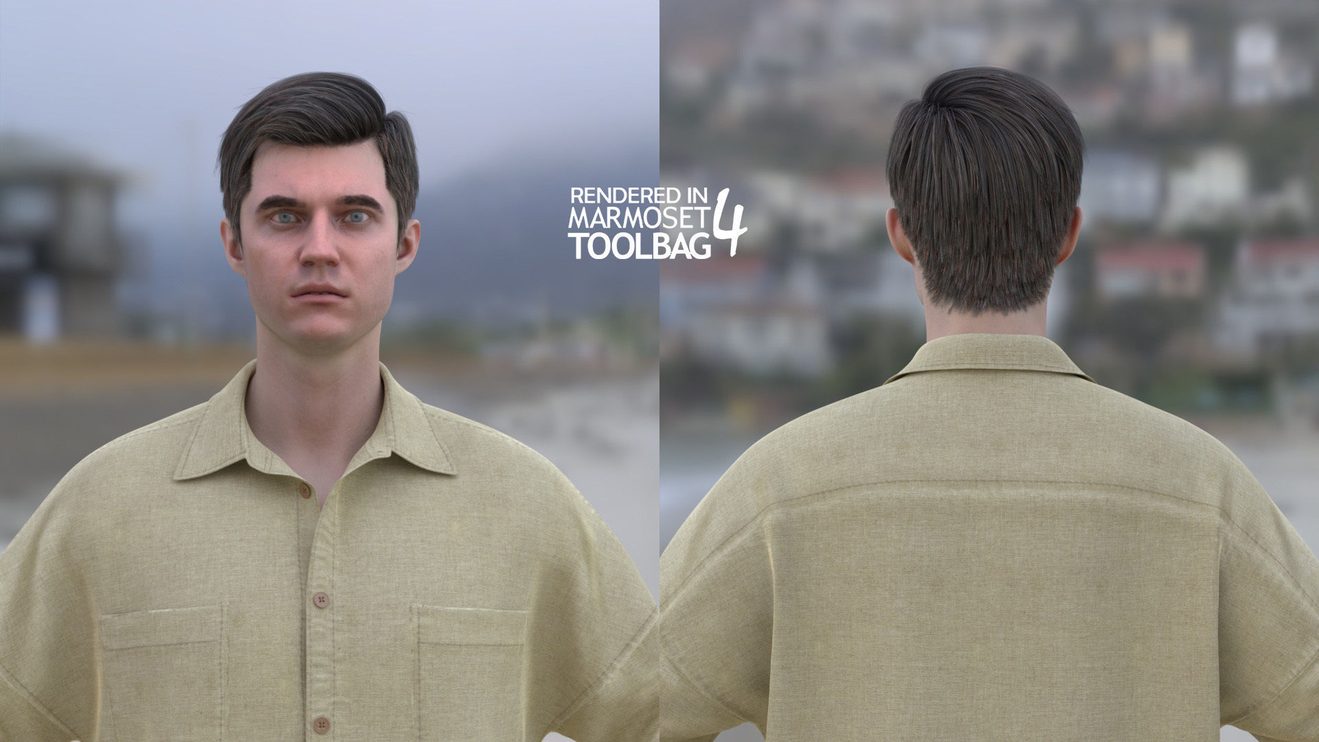 Realistic 3D model of Man - Casual Outfit 9 - Modular - Rigged Low-poly 3D model_8