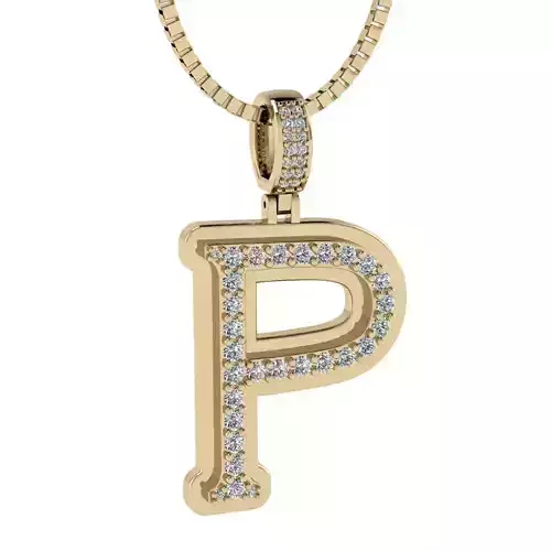 Alphabet Diamond Pendant P