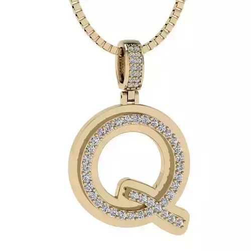 Alphabet Diamond Pendant Q