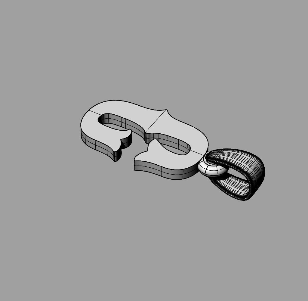 Alphabet Latin C 3D print model_13