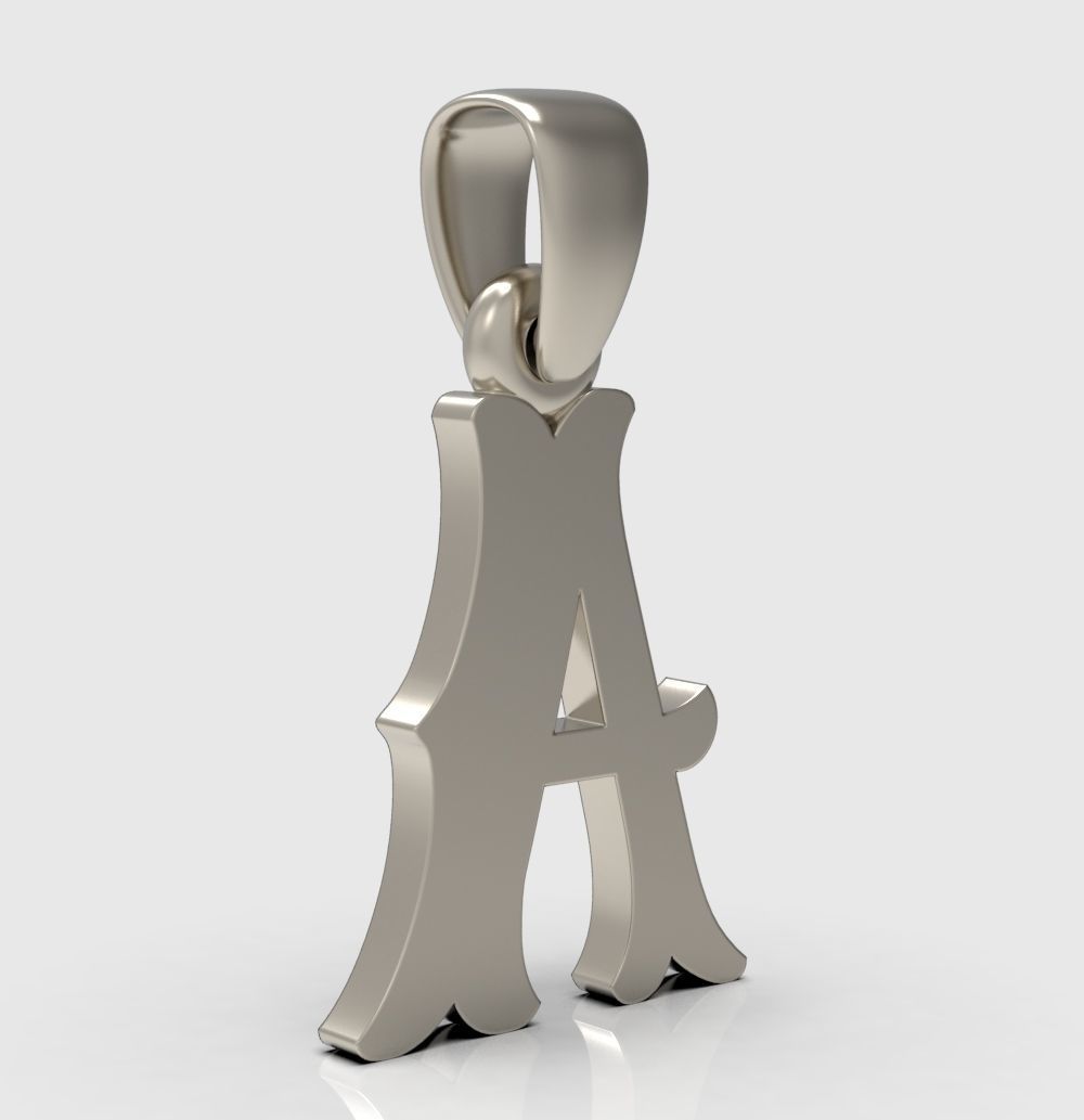 Alphabet Latin A 3D print model_9