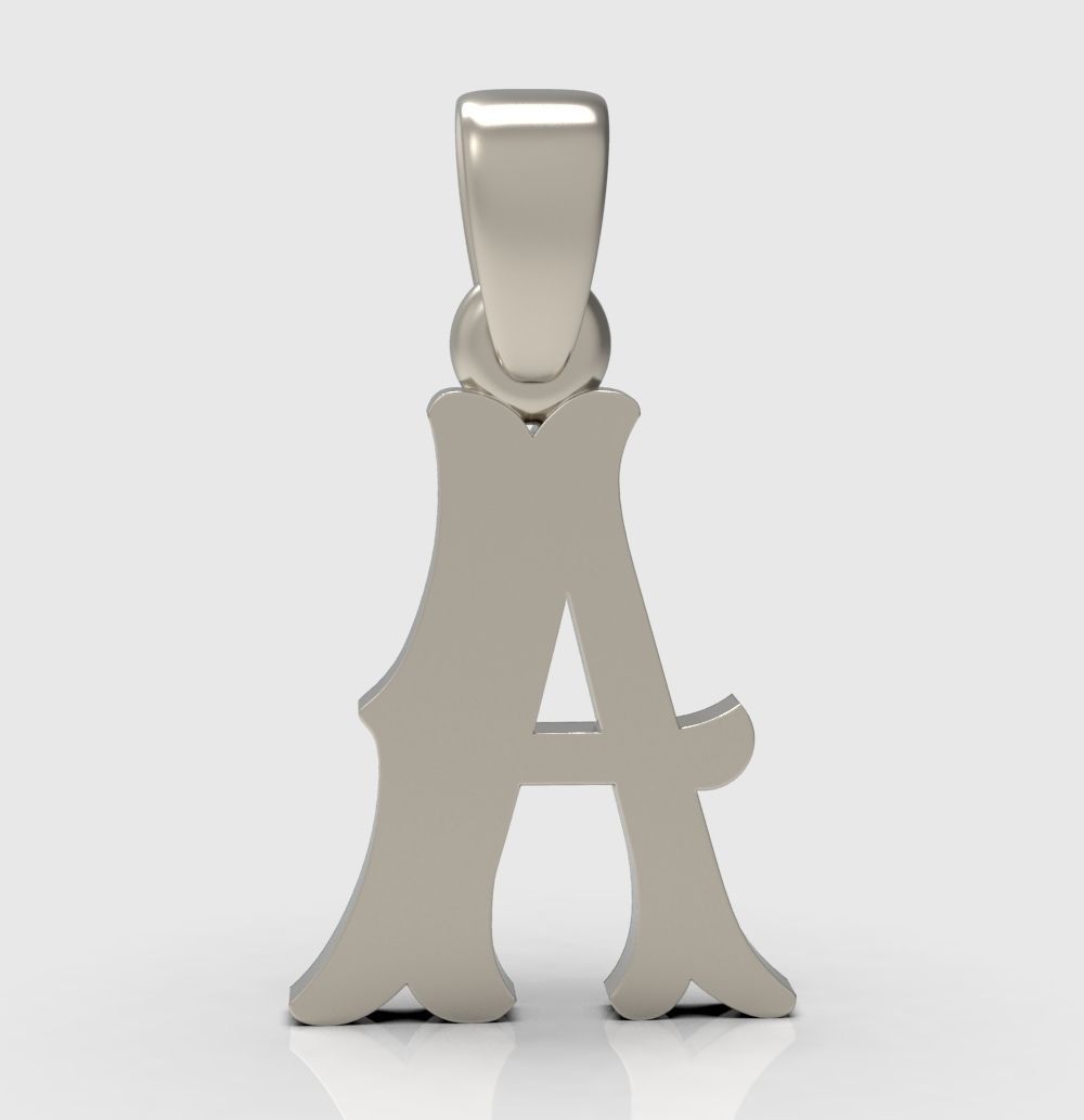Alphabet Latin A 3D print model_1