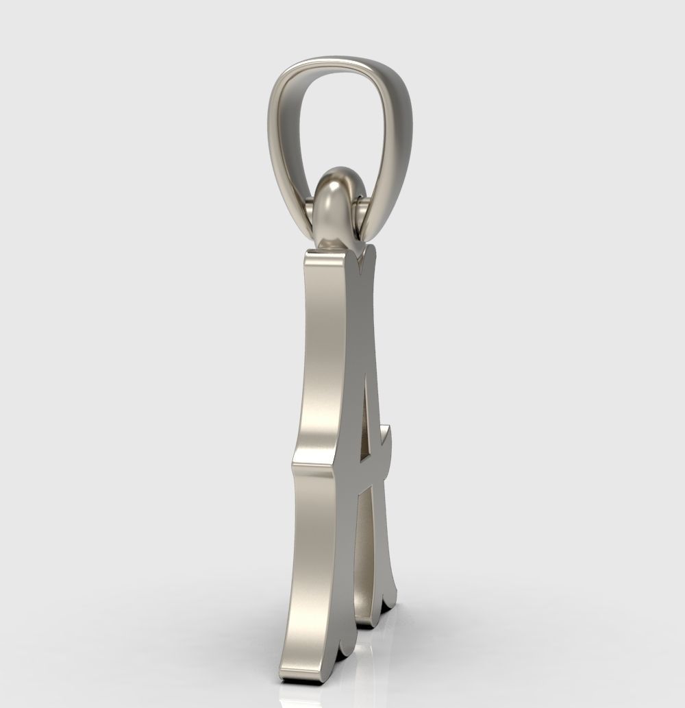 Alphabet Latin A 3D print model_8