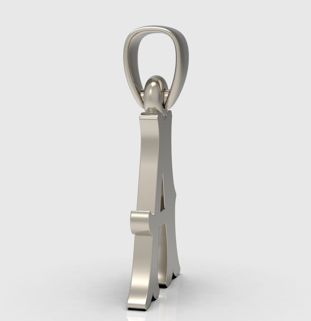 Alphabet Latin A 3D print model_4