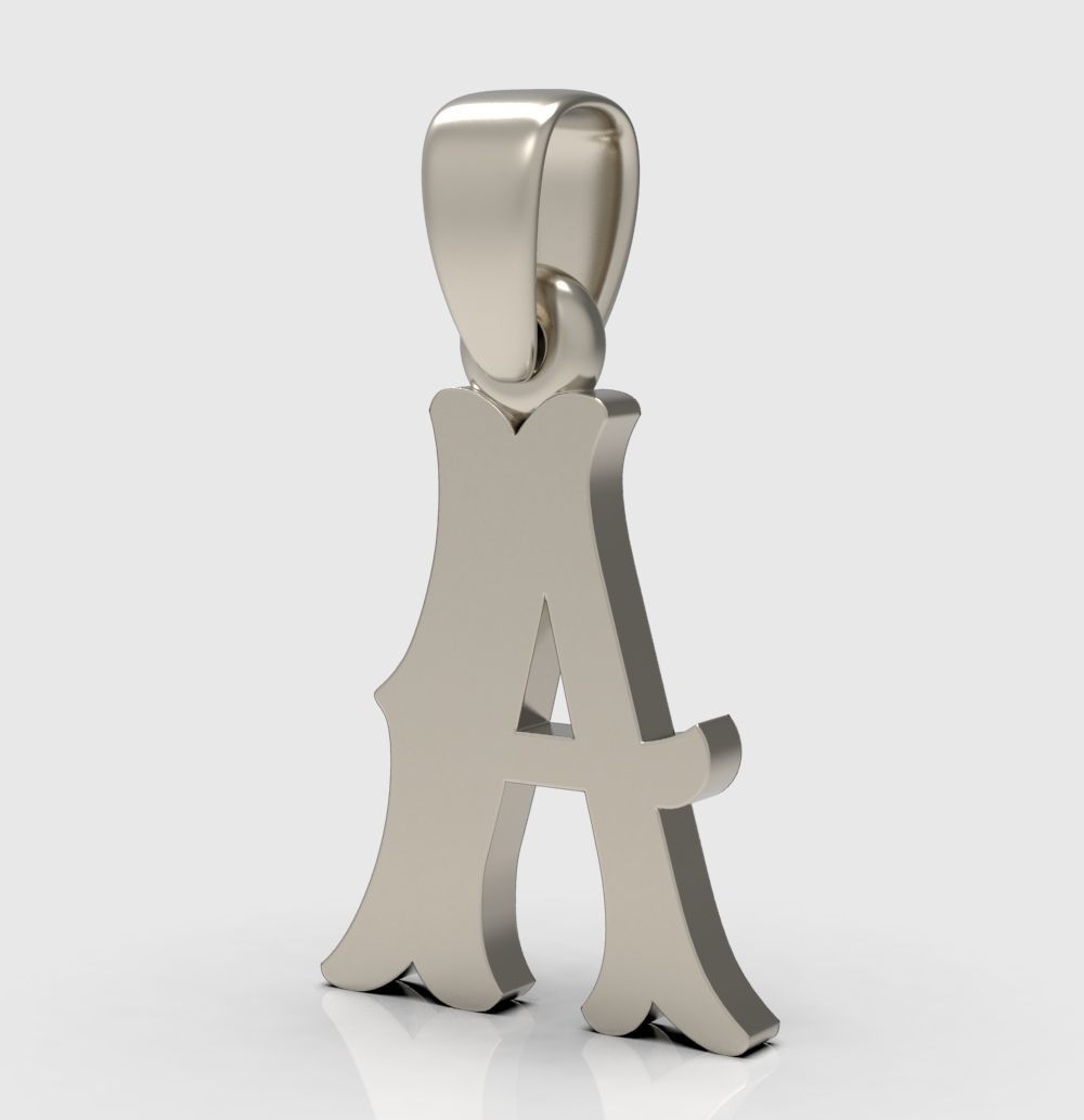 Alphabet Latin A 3D print model_2