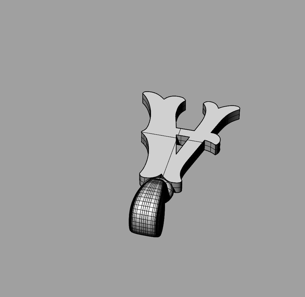 Alphabet Latin A 3D print model_14