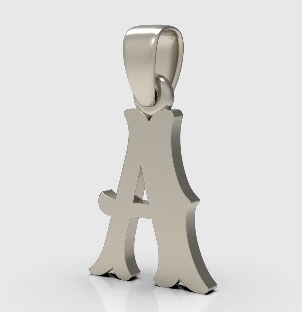 Alphabet Latin A 3D print model_6