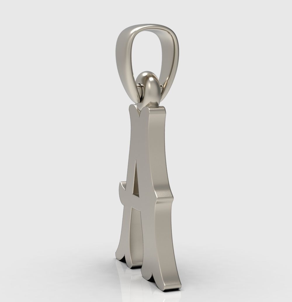 Alphabet Latin A 3D print model_7