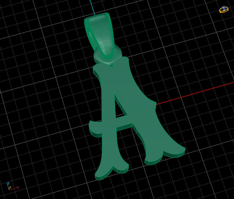 Alphabet Latin A 3D print model_10