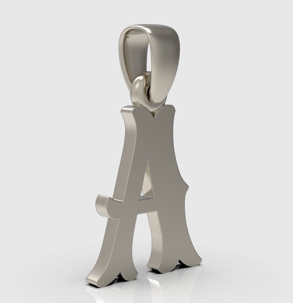 Alphabet Latin A 3D print model_5