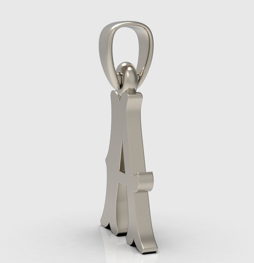 Alphabet Latin A 3D print model_3