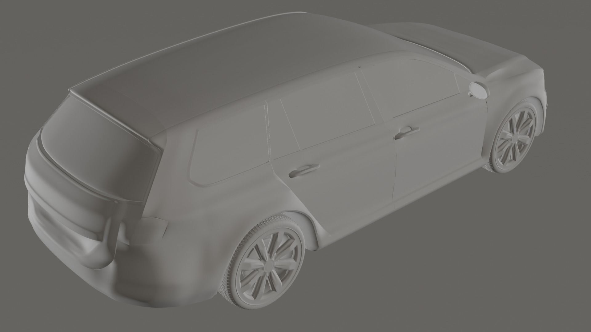 SUV Car  Low-poly 3D model_3