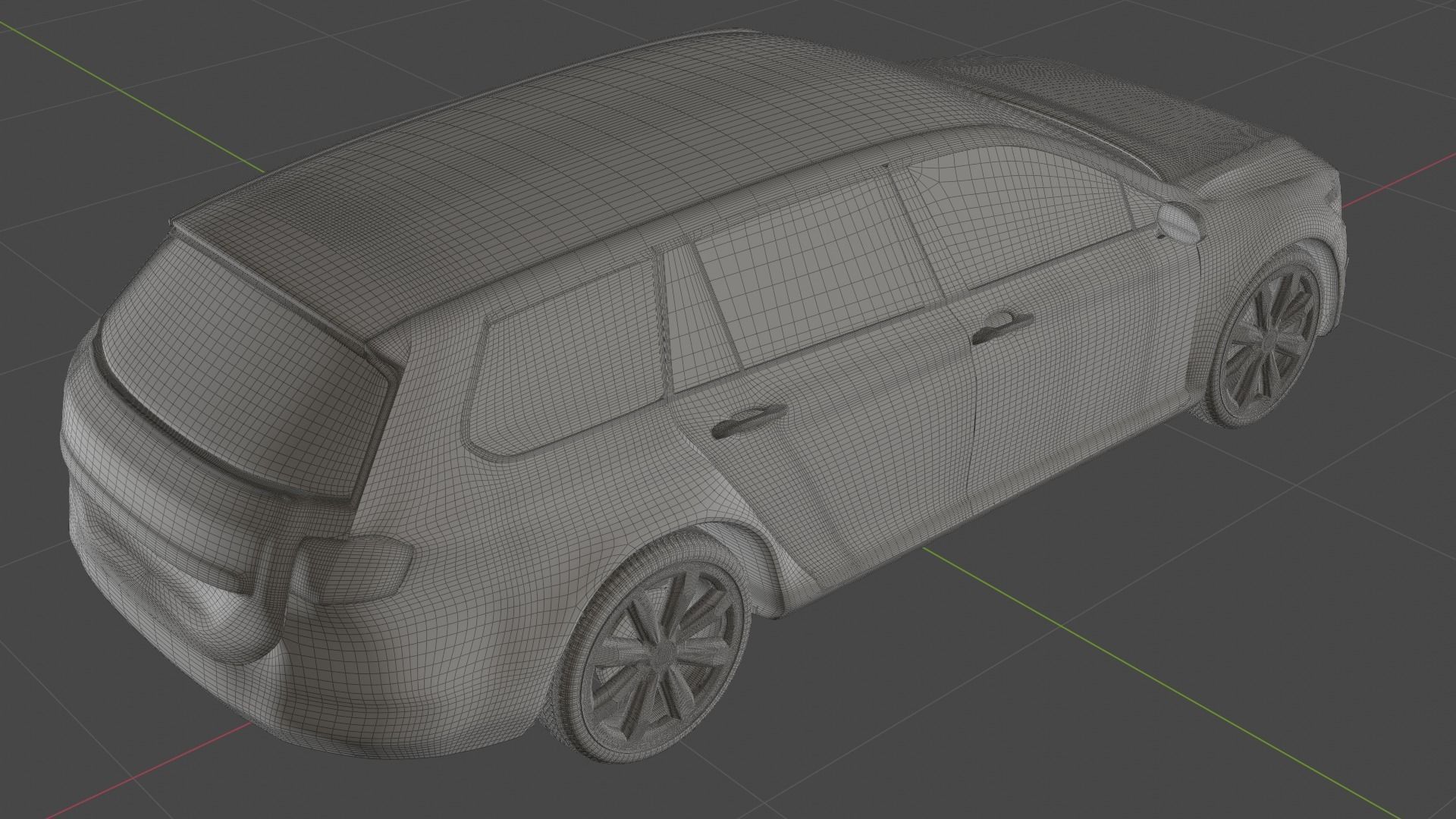 SUV Car  Low-poly 3D model_8