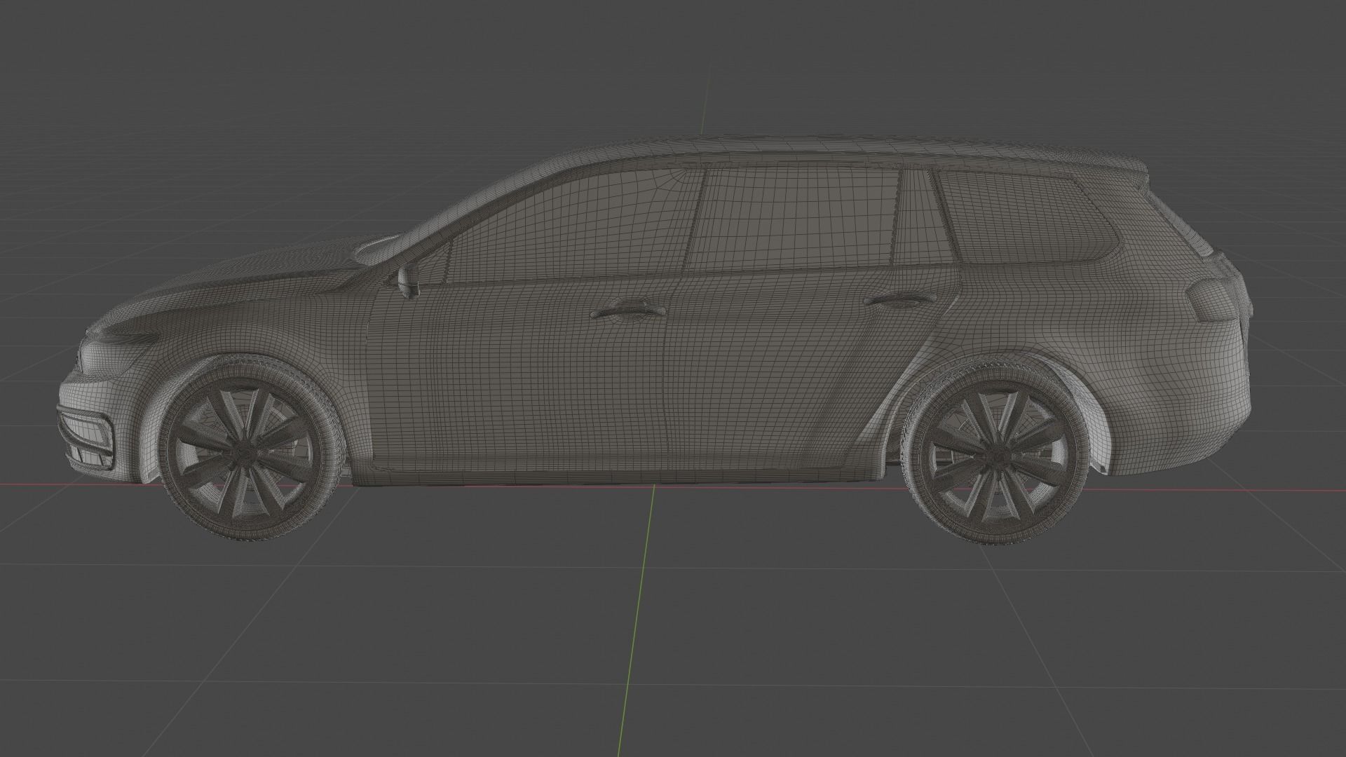 SUV Car  Low-poly 3D model_7
