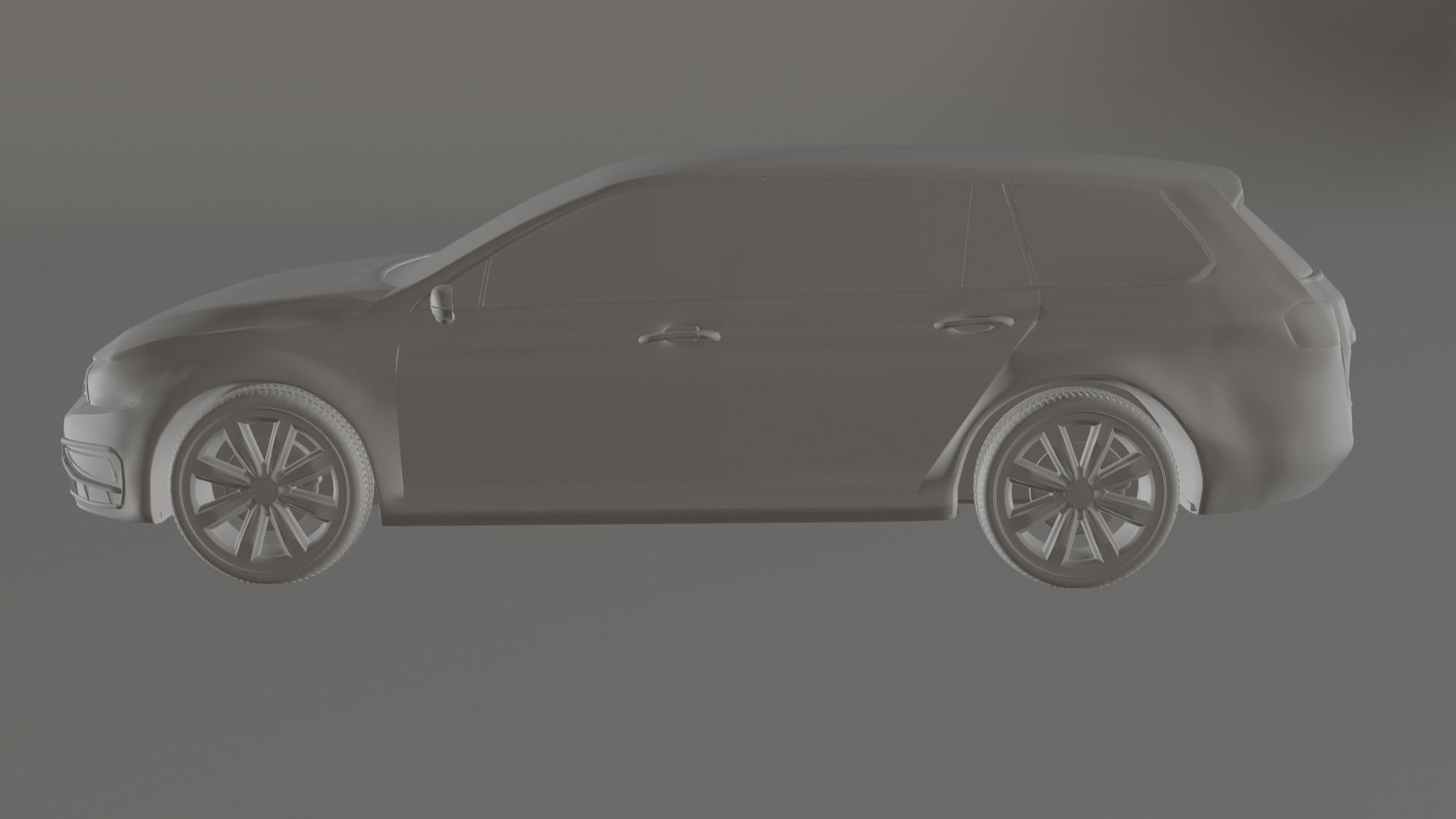 SUV Car  Low-poly 3D model_2