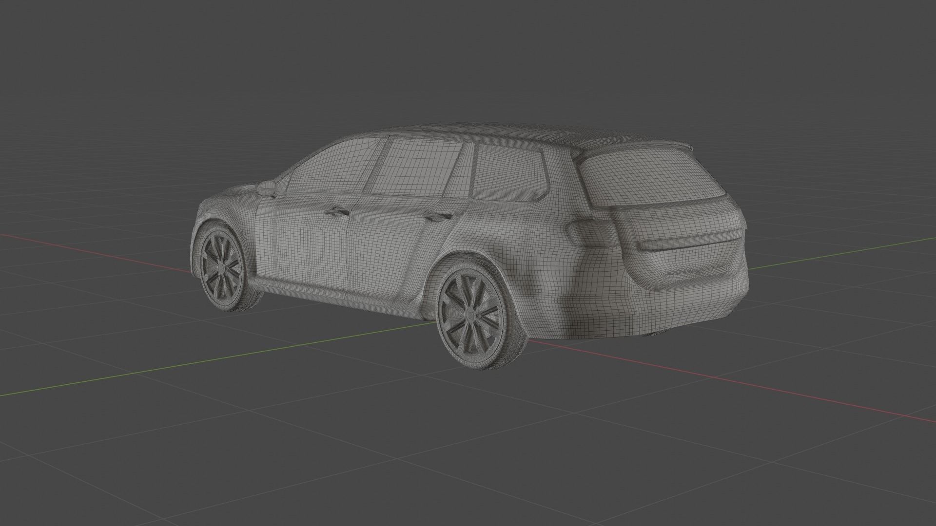 SUV Car  Low-poly 3D model_9