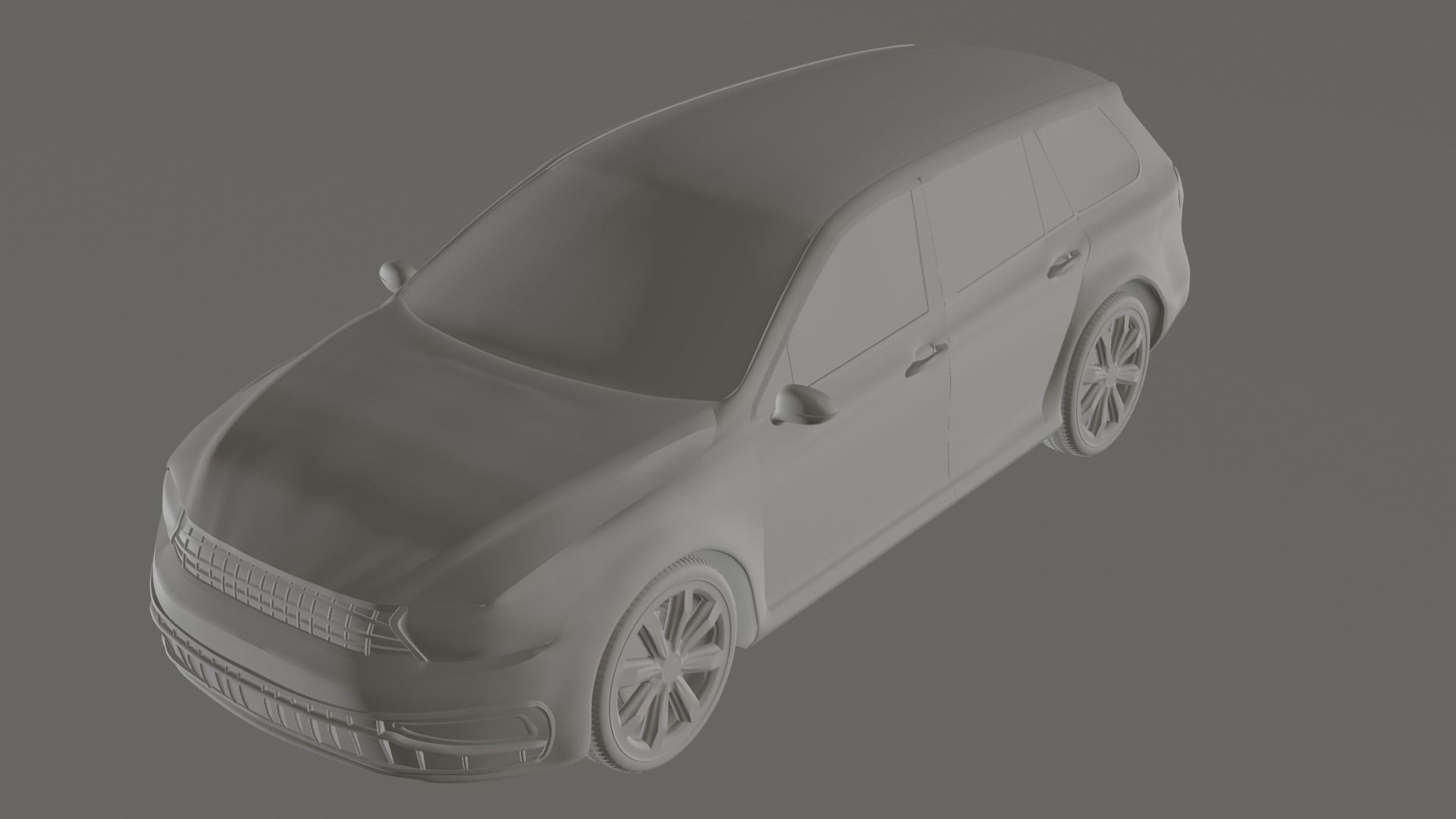 SUV Car  Low-poly 3D model_1