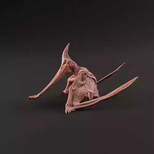 Pteranodon eating 1-35 scale pre-supported
