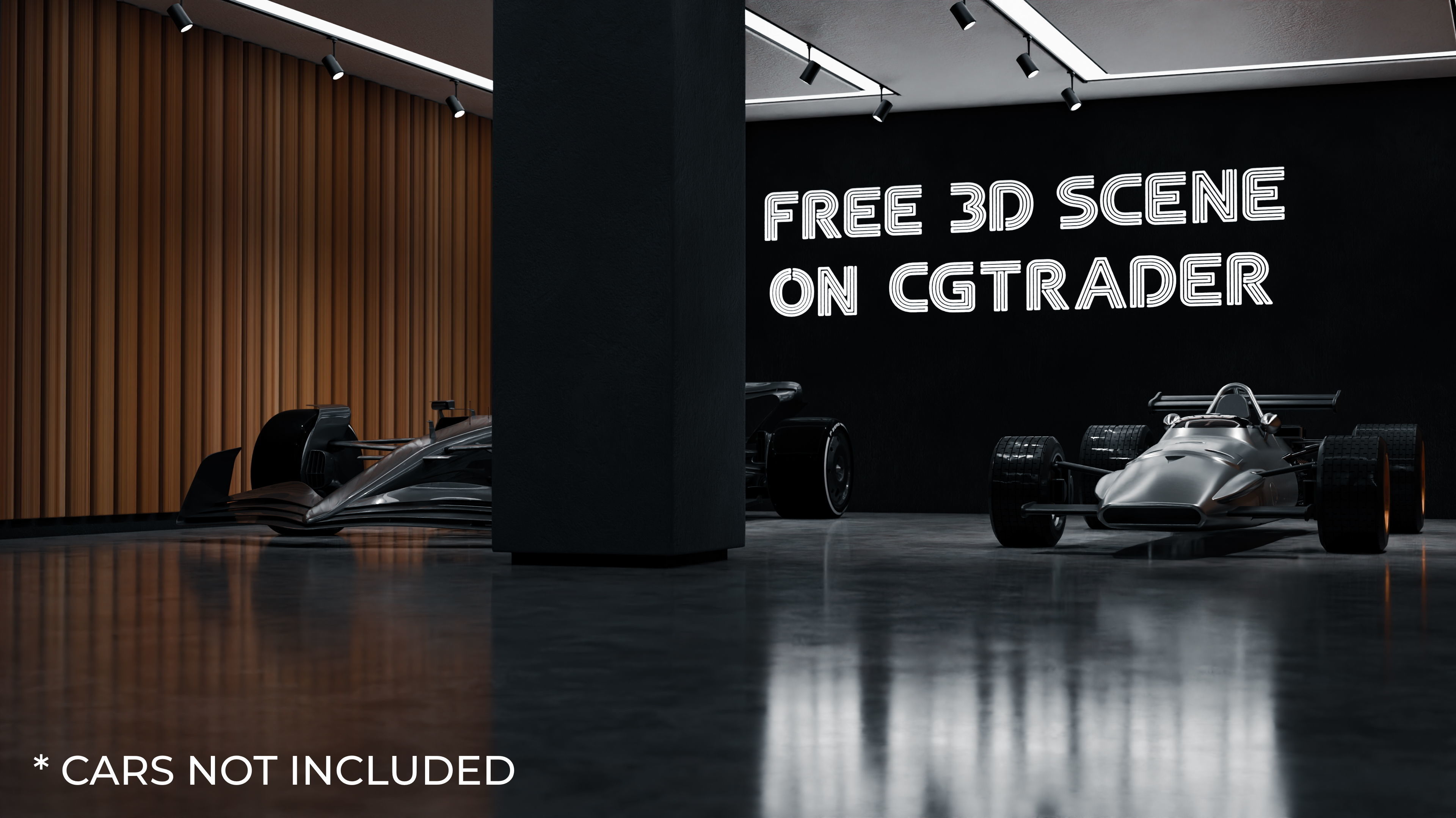 Free Garage Scene Free 3D model_2