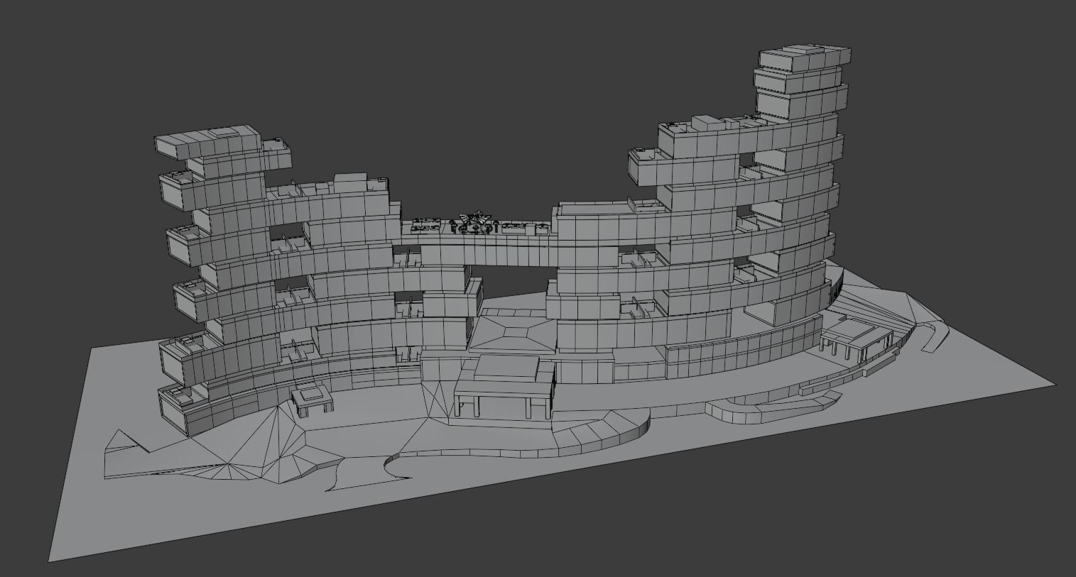 The Royal Atlantis Residences Dubai 3D low-poly model Low-poly 3D model_8