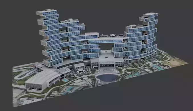 The Royal Atlantis Residences Dubai 3D low-poly model Low-poly 3D model