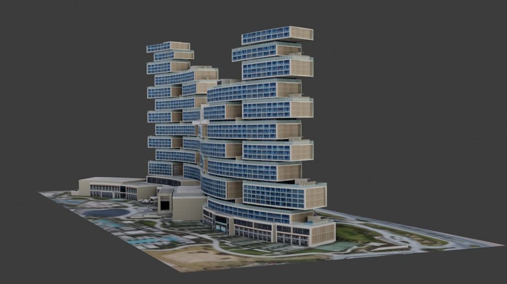 The Royal Atlantis Residences Dubai 3D low-poly model Low-poly 3D model_5