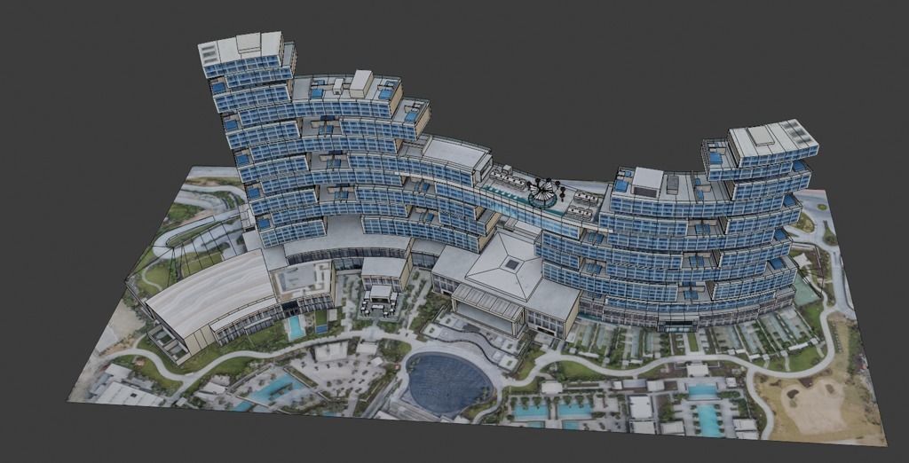 The Royal Atlantis Residences Dubai 3D low-poly model Low-poly 3D model_11