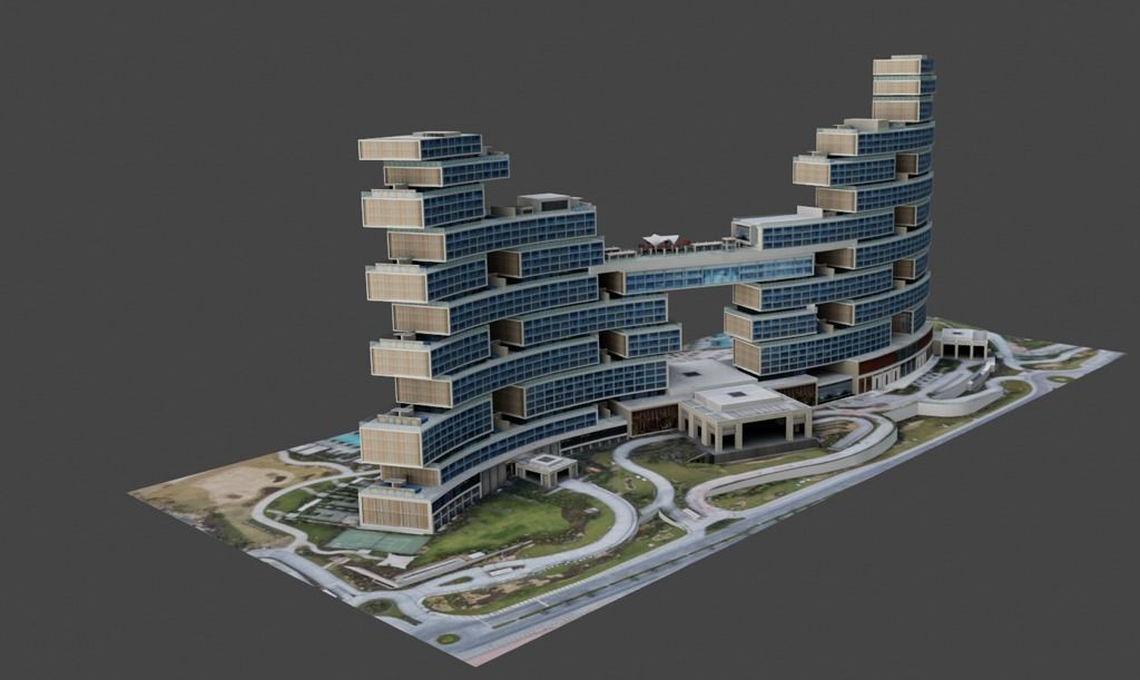 The Royal Atlantis Residences Dubai 3D low-poly model Low-poly 3D model_2