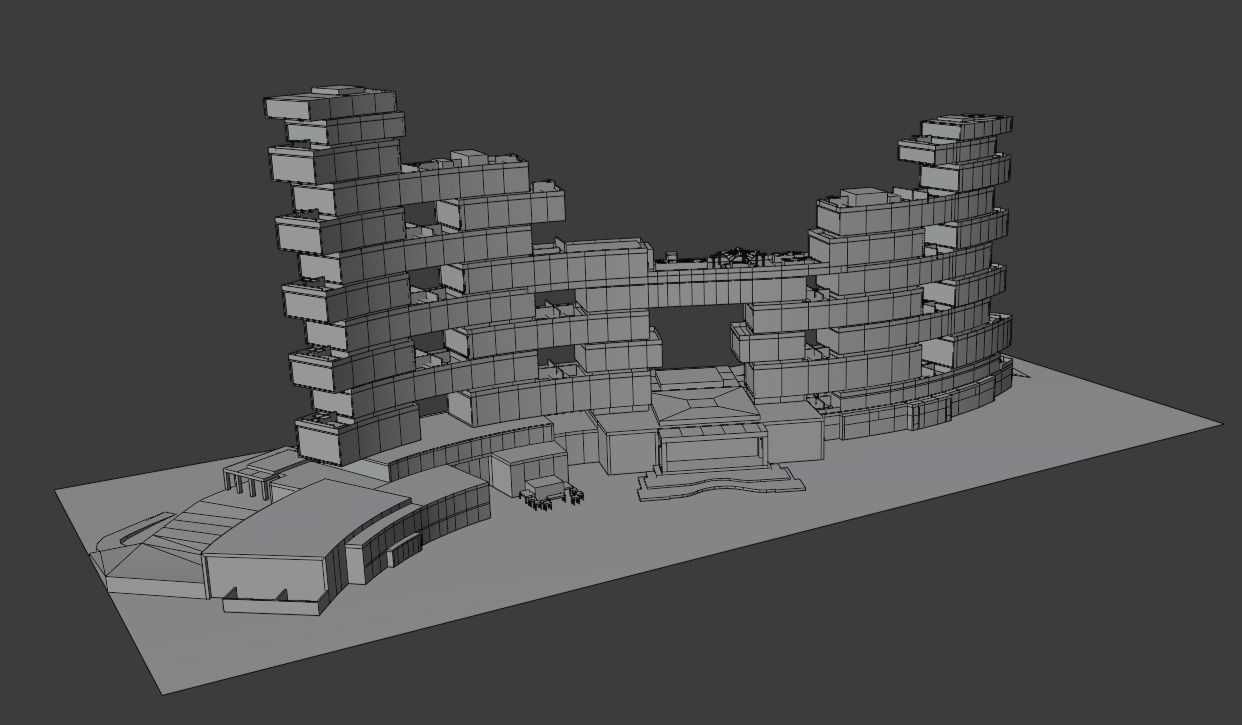 The Royal Atlantis Residences Dubai 3D low-poly model Low-poly 3D model_10