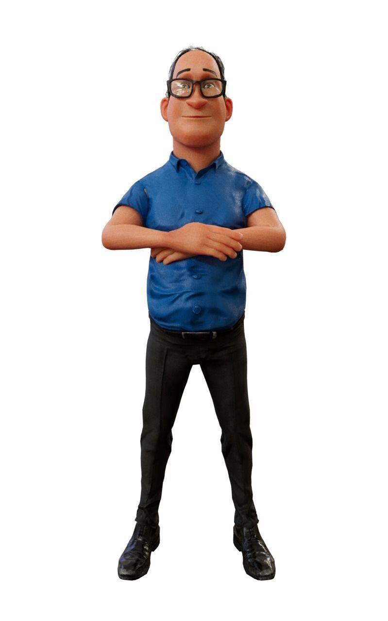 Dad Rigged Character 3d Model Free 3D model_1