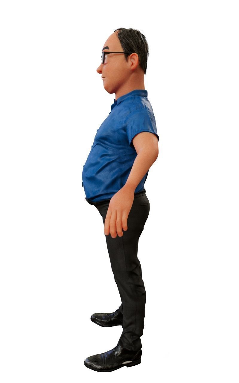 Dad Rigged Character 3d Model Free 3D model_3