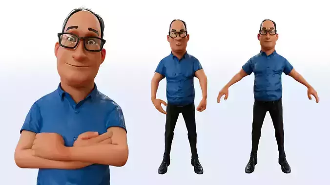 Dad Rigged Character 3d Model Free 3D model
