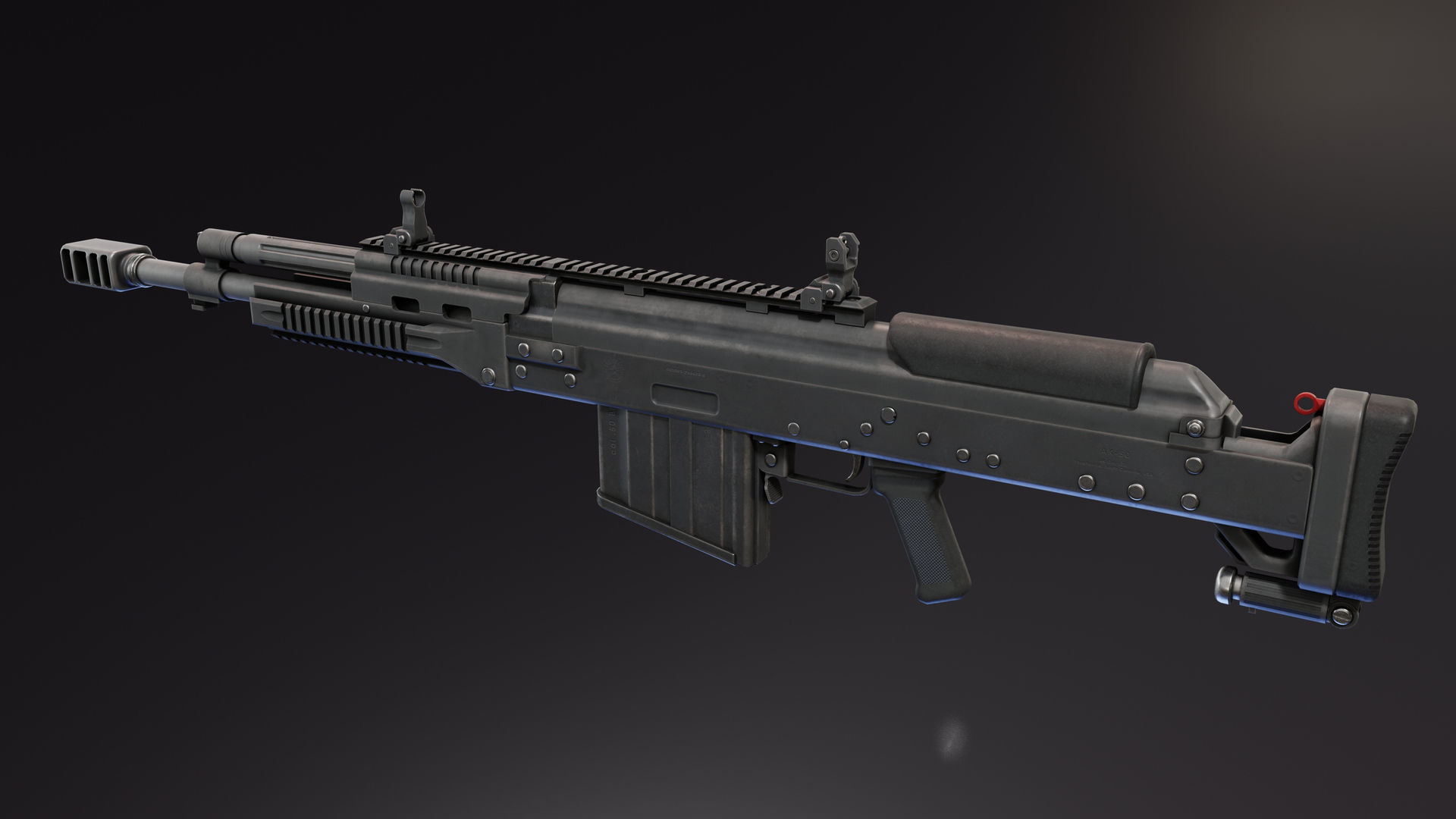 AK-50 anti-materiel rifle Low-poly 3D model_1