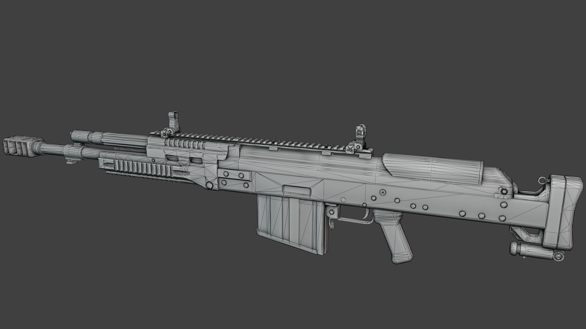 AK-50 anti-materiel rifle Low-poly 3D model_6