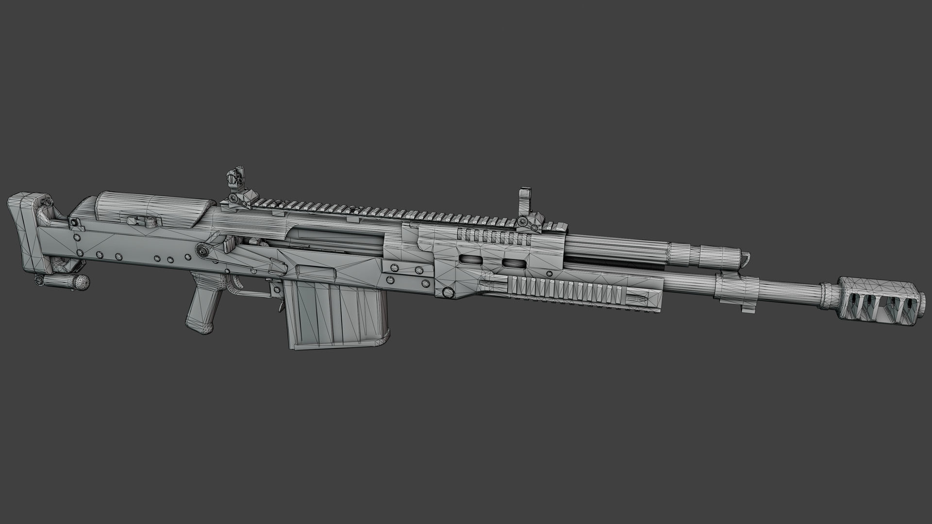 AK-50 anti-materiel rifle Low-poly 3D model_7