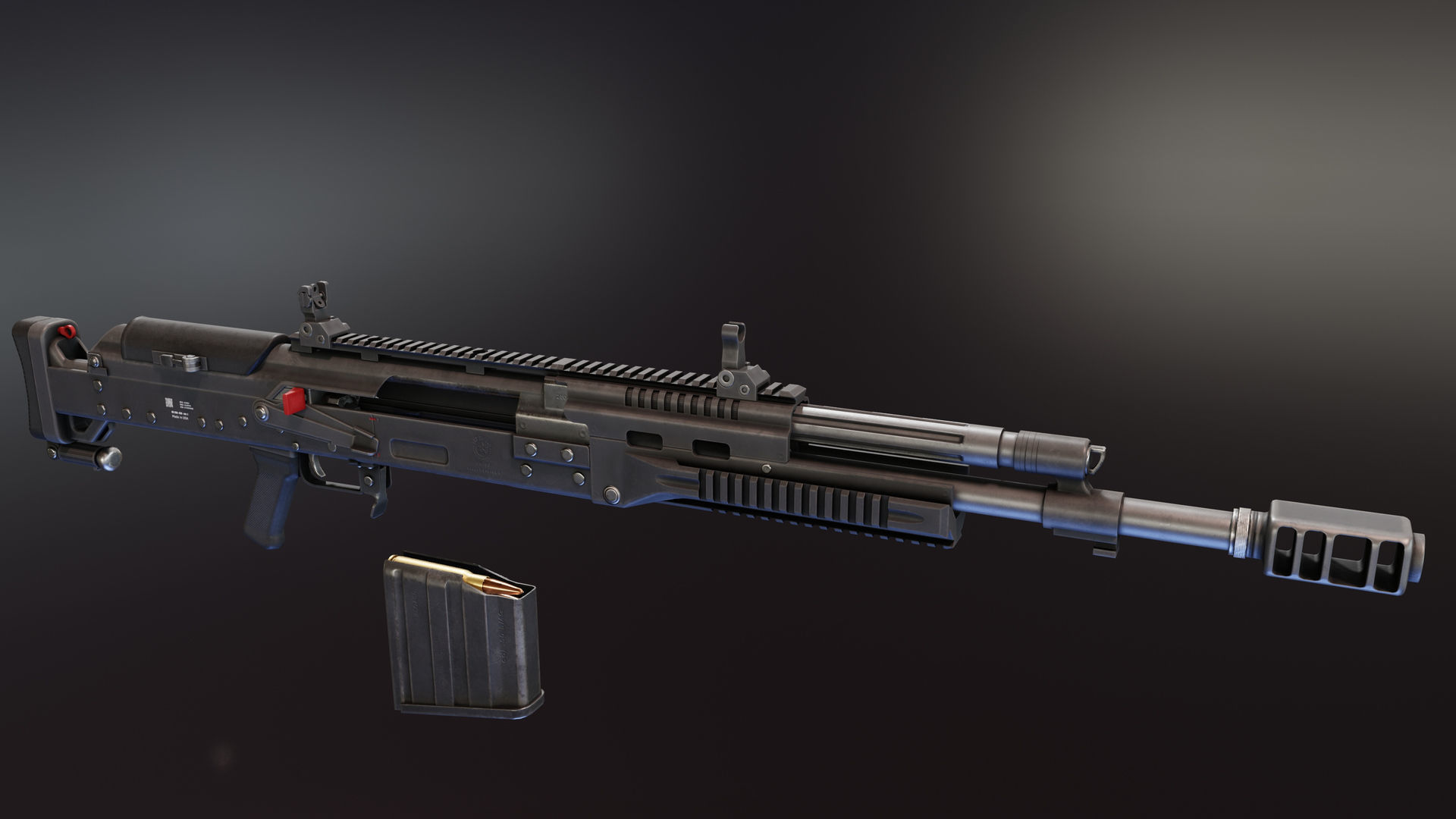 AK-50 anti-materiel rifle Low-poly 3D model_4