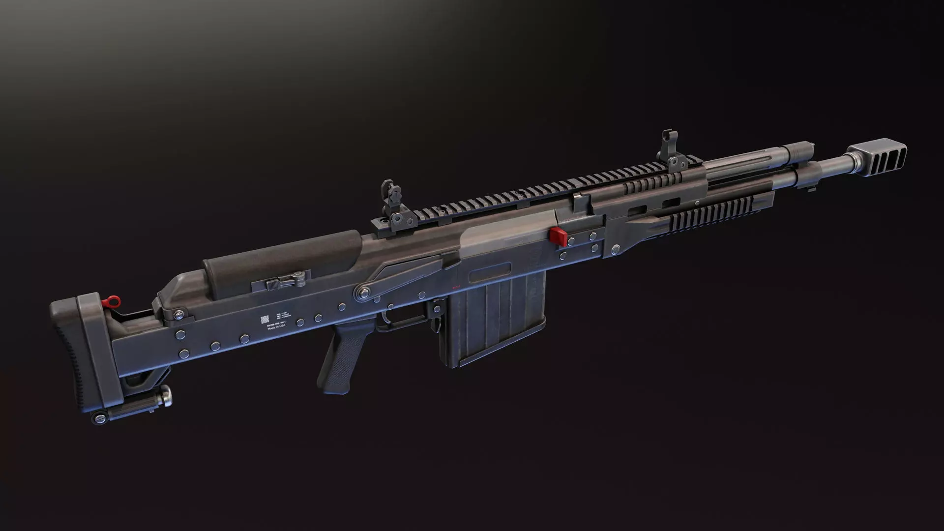AK-50 anti-materiel rifle Low-poly 3D model_0