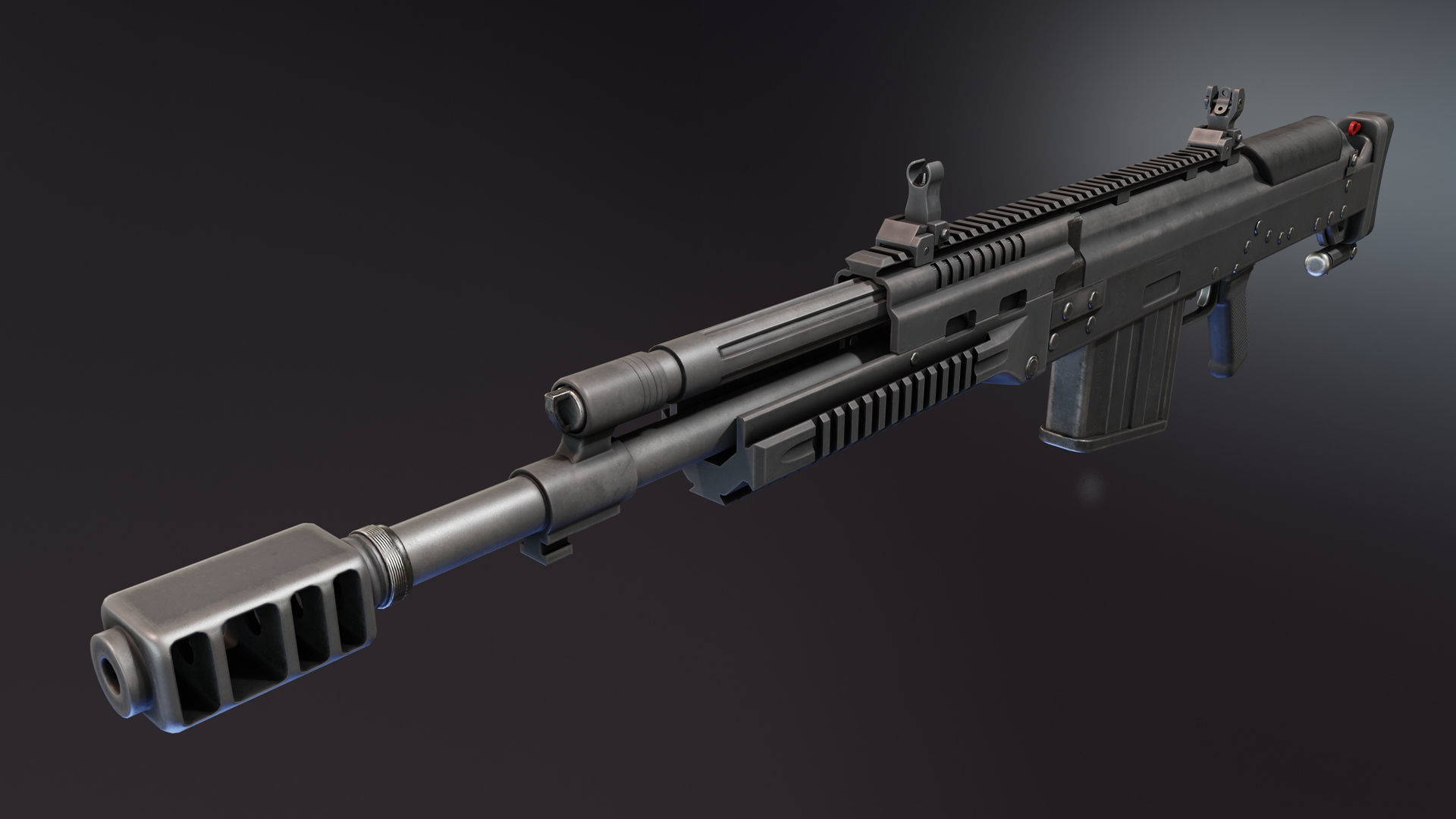 AK-50 anti-materiel rifle Low-poly 3D model_3