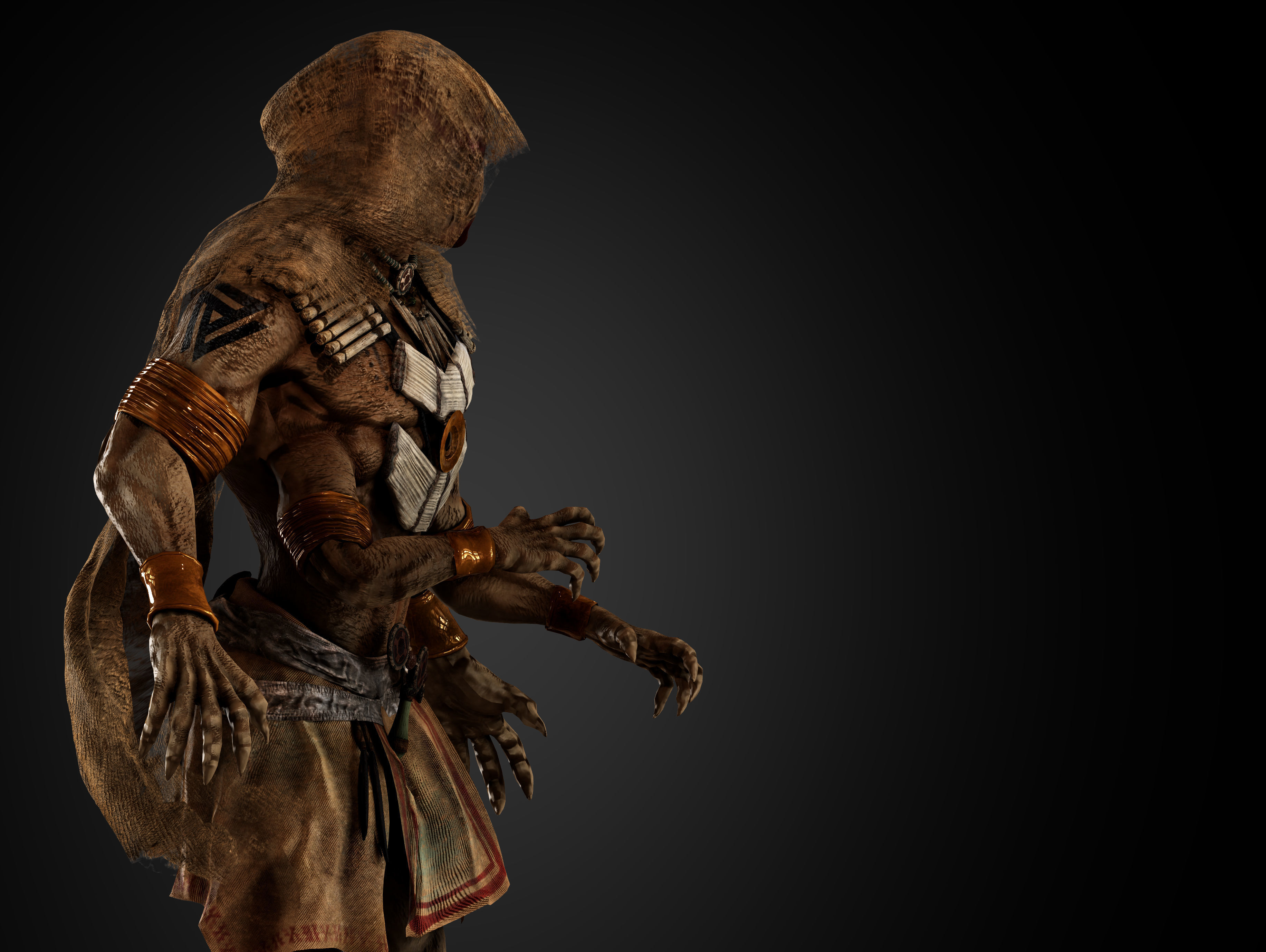 Native Alien Low-poly 3D model_4