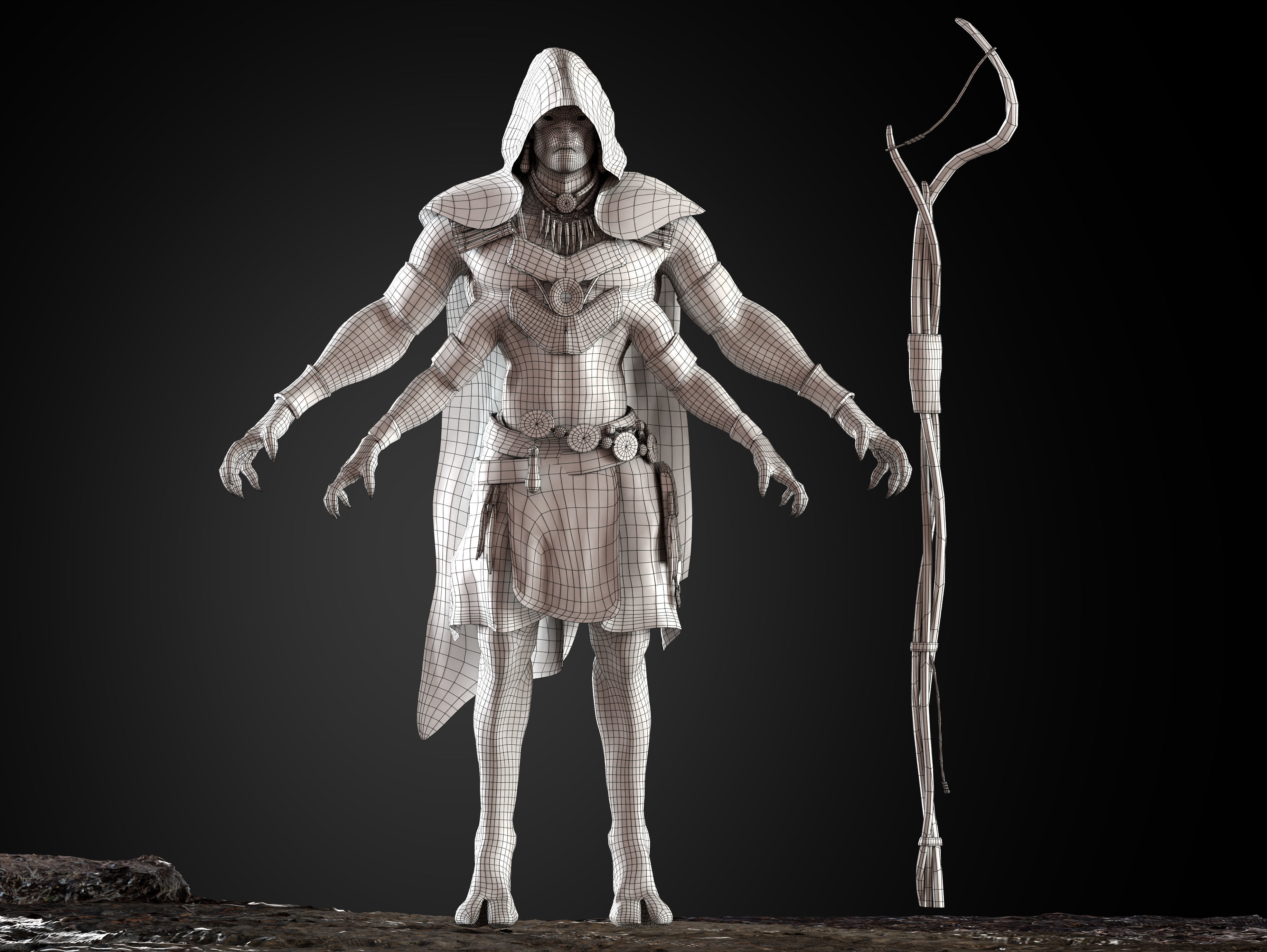 Native Alien Low-poly 3D model_11
