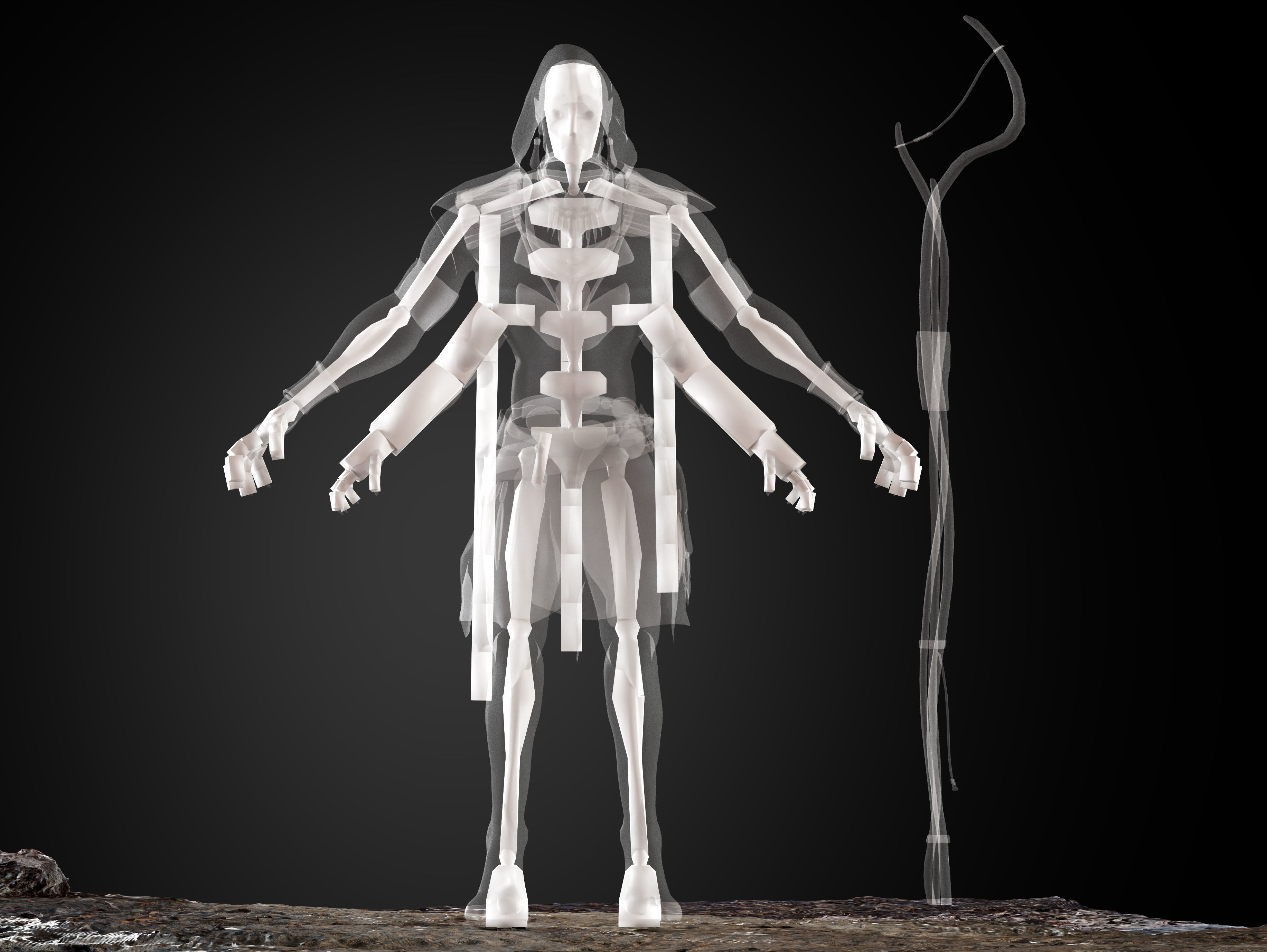 Native Alien Low-poly 3D model_13