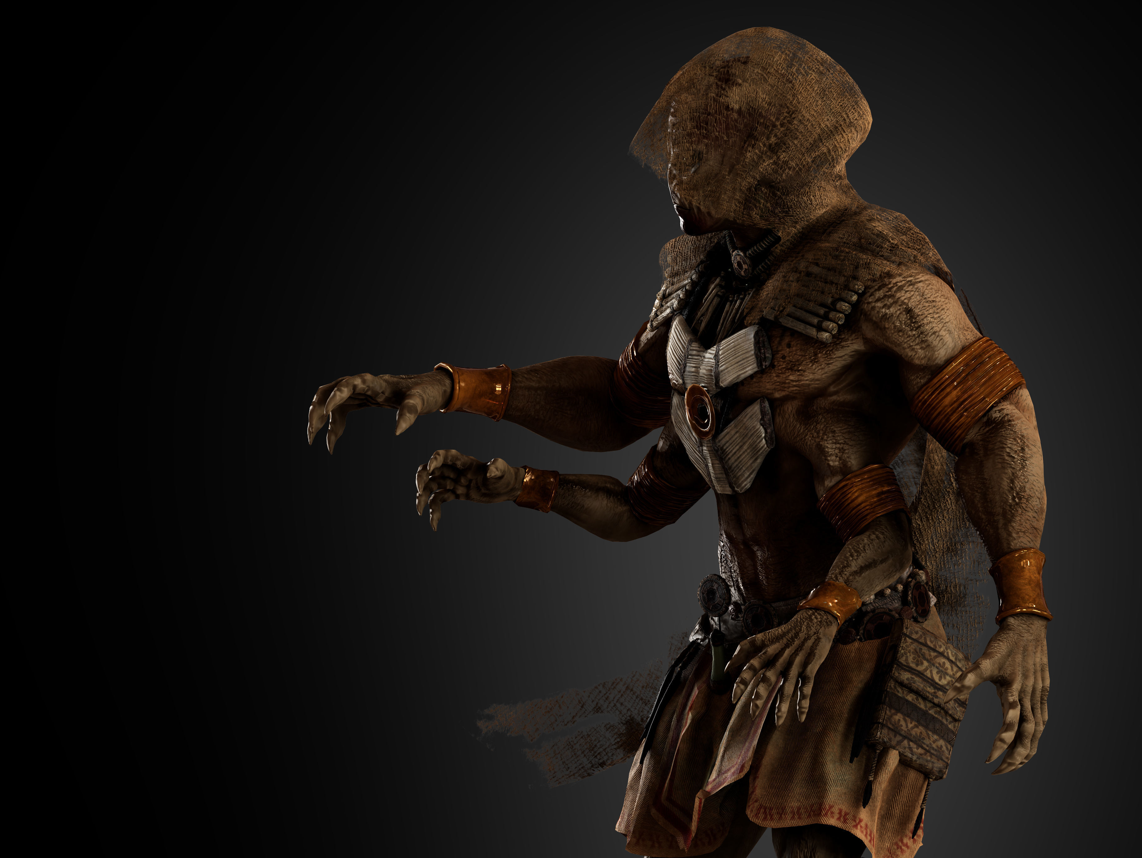 Native Alien Low-poly 3D model_9
