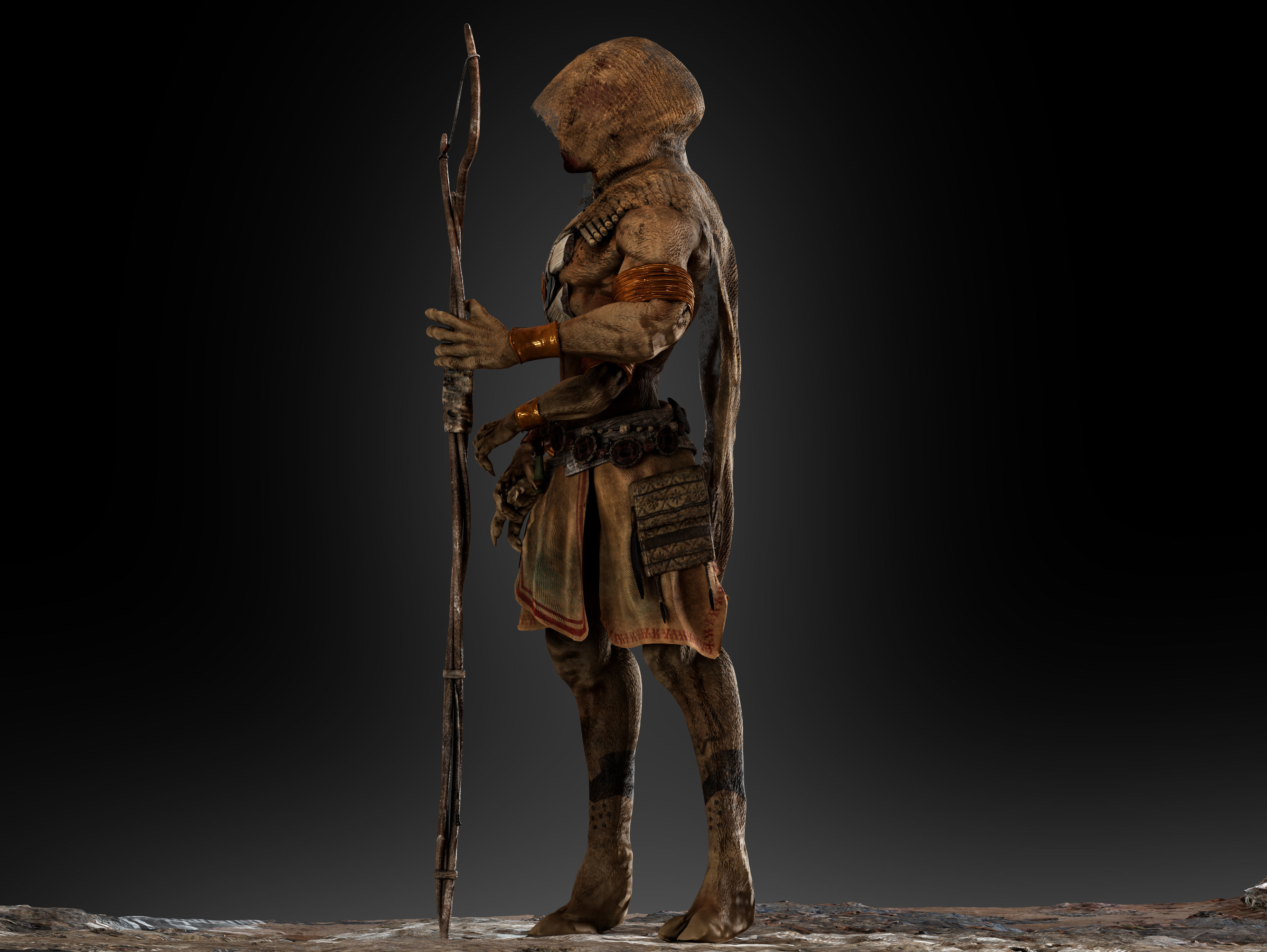 Native Alien Low-poly 3D model_7